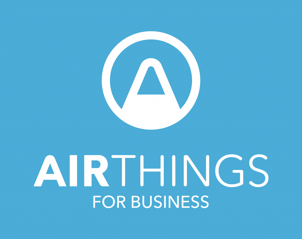 Airthings for Business LOGO - Standard - White on Blue Airthings for Business LOGO - Standard - White on Blue